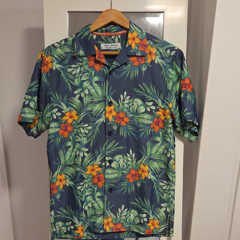Tommy Bahama Tropical Floral Shirt - Blue and Orange